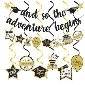 Source Unknown Black and Gold Graduation Party Set